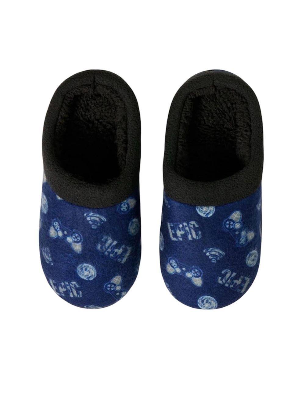 Cuddl Duds Boys Printed Epic Gamer Fleece Clog Slipper NEW L (5-6)